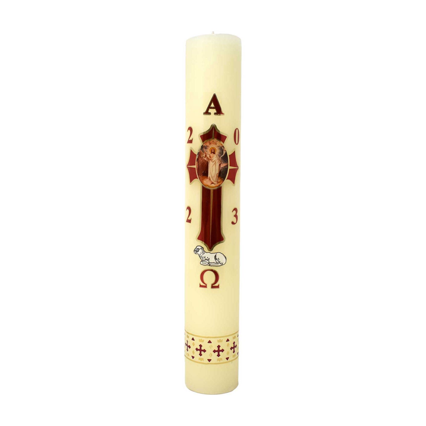mrcjsales - Easter Regular Candle 10" - 1/4 Kilo. Divine Jesus Christ Symbol. Versatile Decoration for Church & Home. Wax. Meaningful Gift for Celebrations! image 0