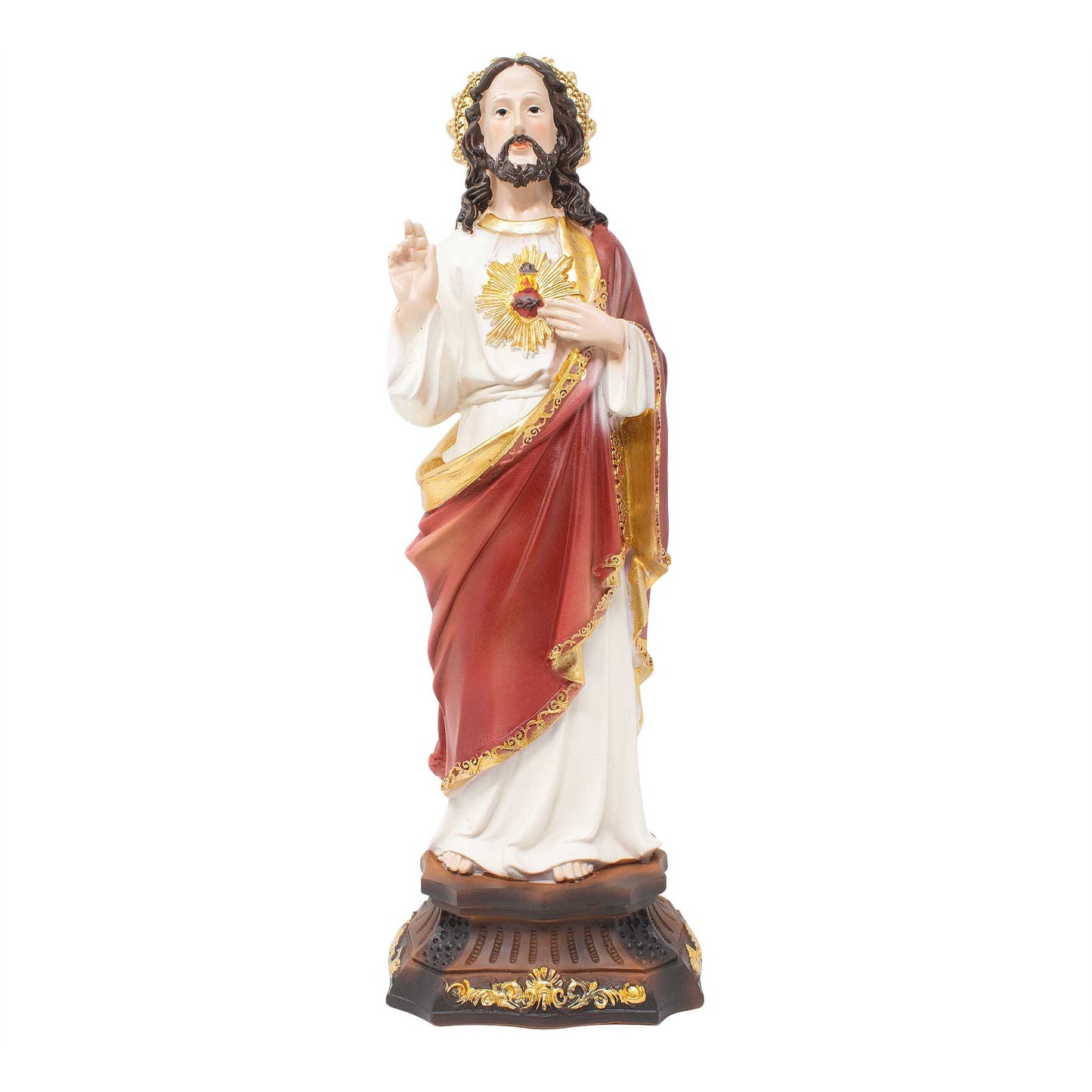 MrcjSales - Sacred Heart of Jesus Statue | Divine Red Colors | Durable Resin | Multiple Sizes | Ideal for Churches, Homes, Gifts image 0