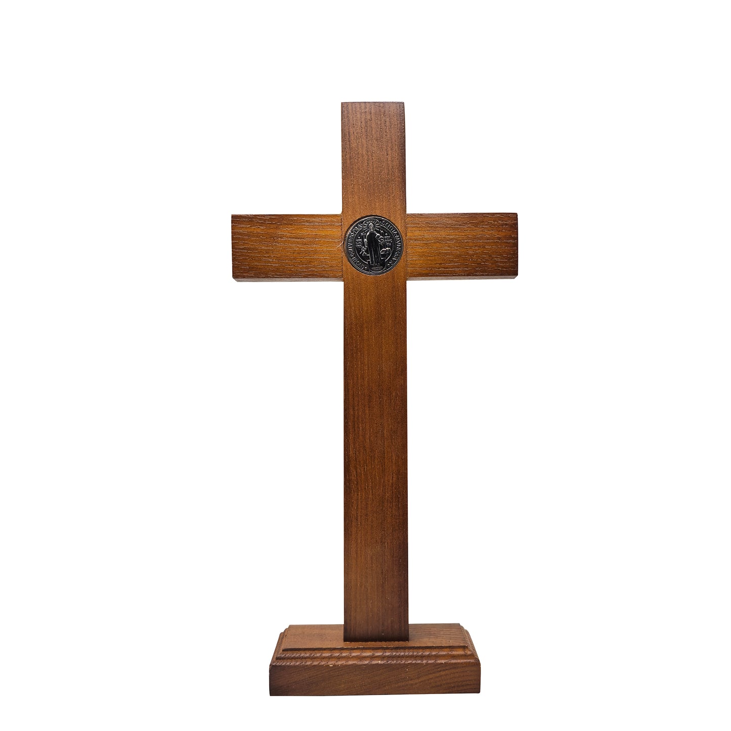 Mrcjsales - Saint Benedict Wooden Cross w/Base in Multiple Sizes. Beautifully Crafted Crucifix, Ideal for Various Occasions, Hang or Stand, image 5