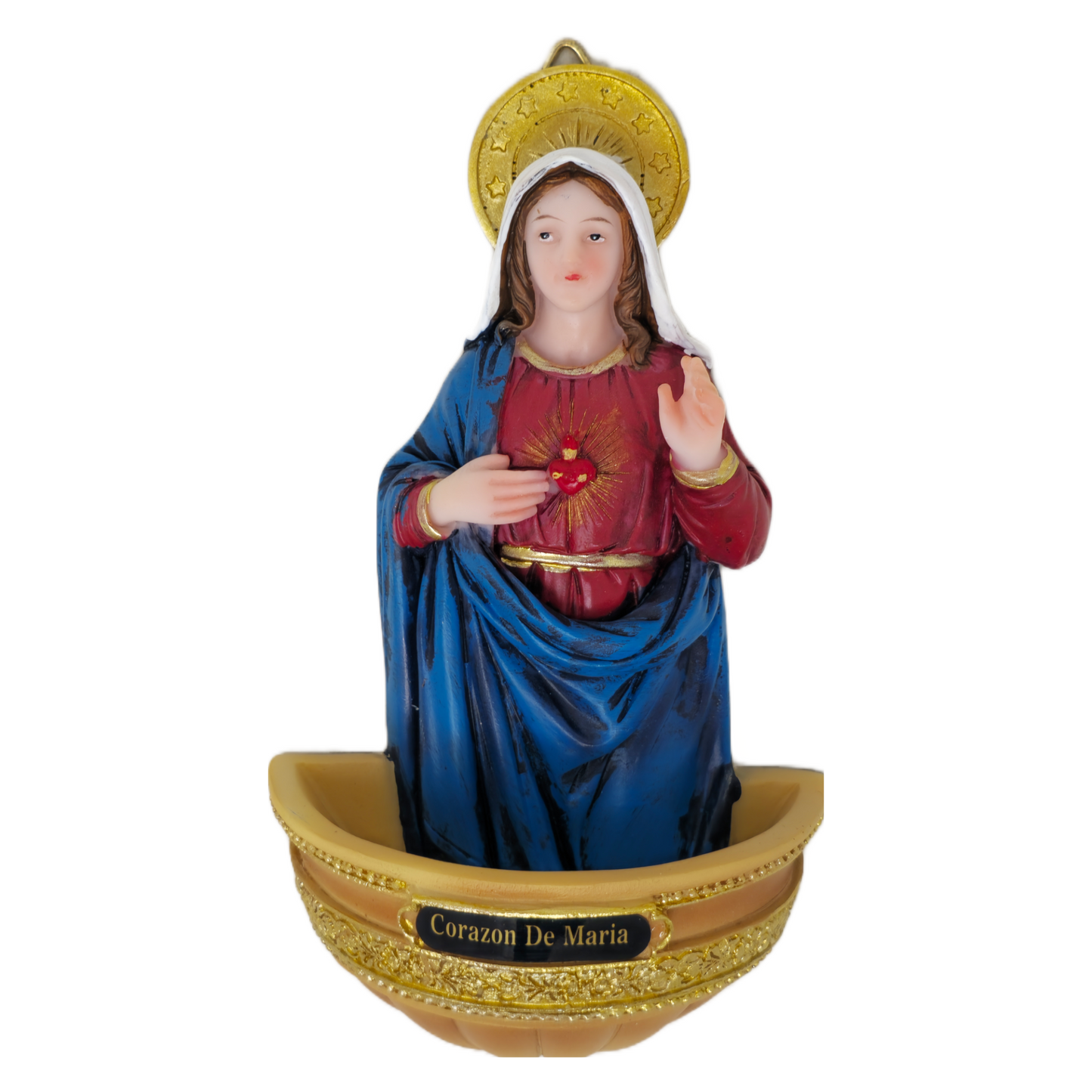 Sacred Heart of Mary Wall Plaque Holy Water Holder image 0