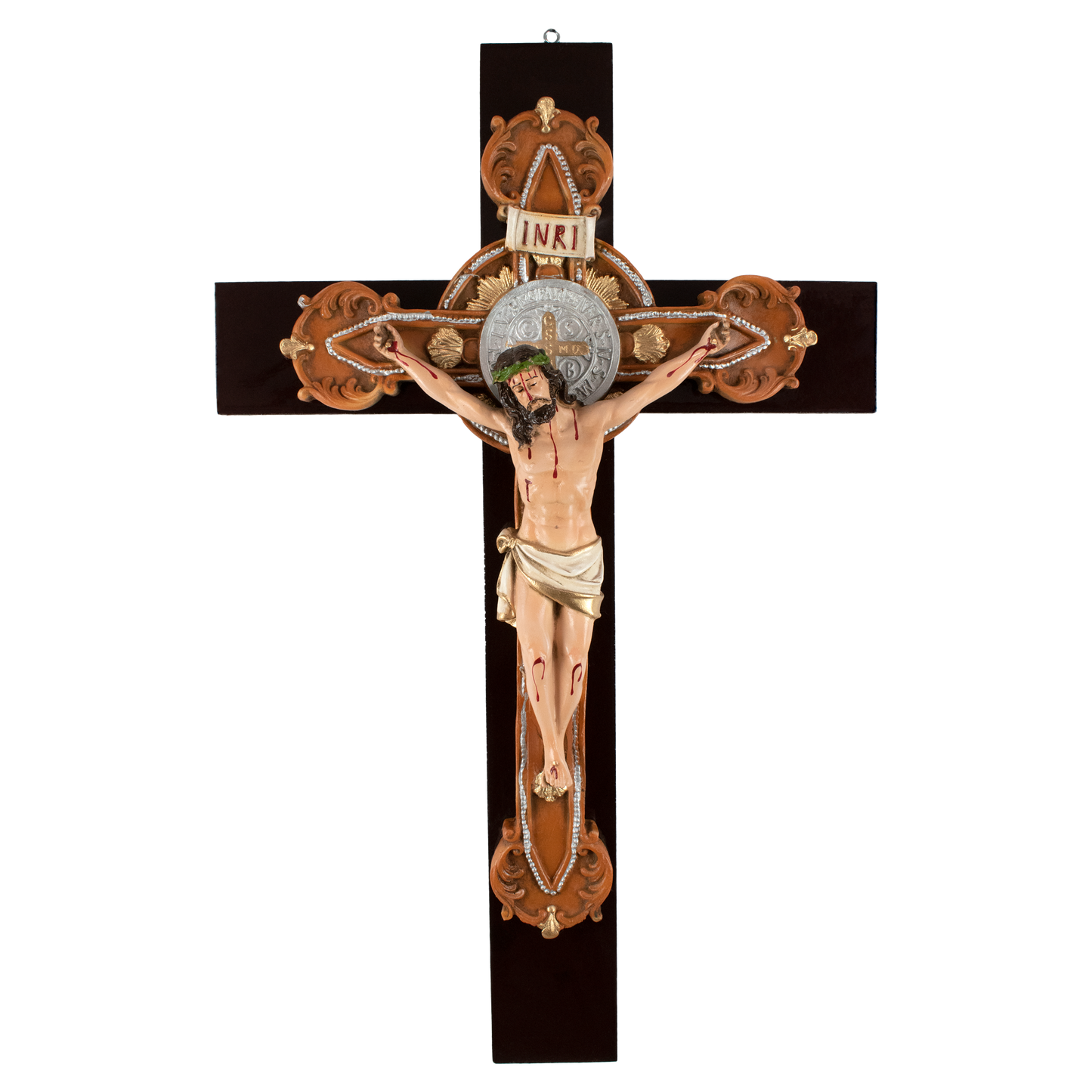 Mrcjsales: St. Benedict Crucifix | July 11th Celebration | Resin Polyester Art | Iconic Symbol of Hope, Faith, and Love image 0