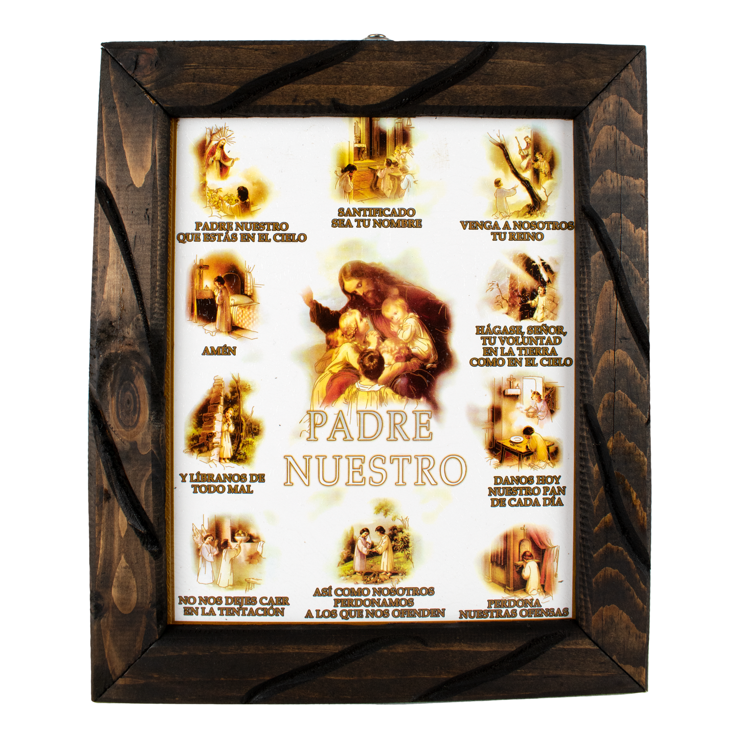 Mrcjsales - Padre Nuestro - Rustic Frame, Mexican Art Symbolizing Hope, Love, and Compassion. Perfect Spiritual Gift in Multiple Sizes! image 4