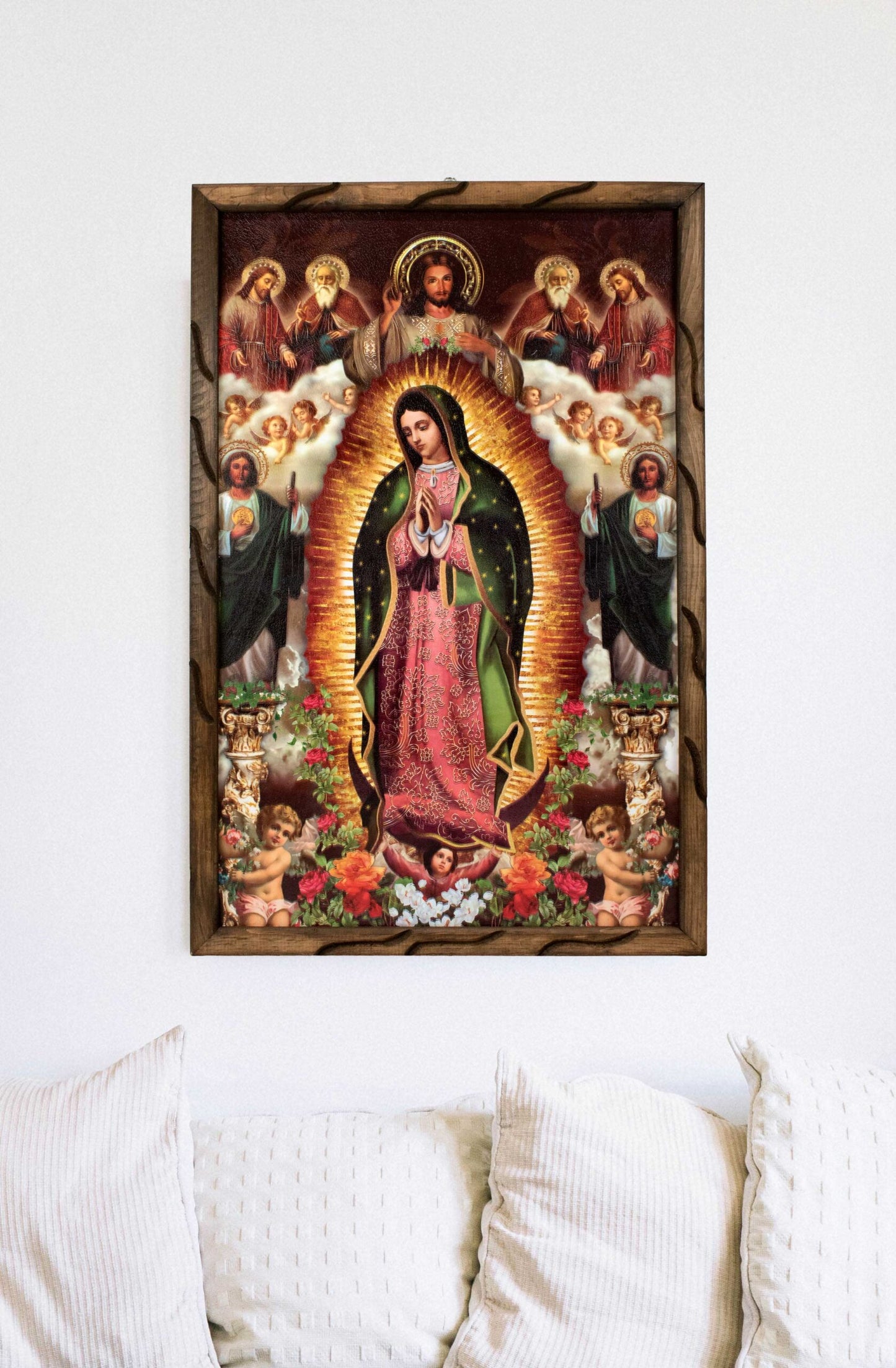 Mrcjsales - Guadalupe Serenity – Rustic Frame, Divine Symbol, Perfect Home Decor or Thoughtful Gift for Special Occasions. image 2