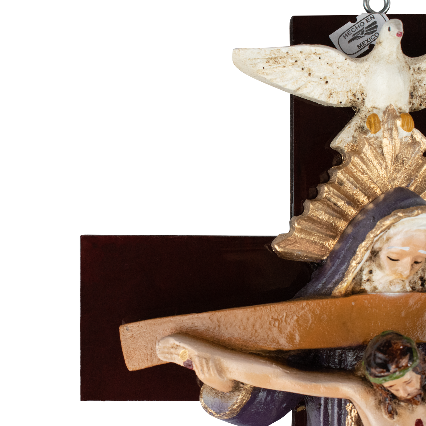 Mrcjsales: Holy Trinity Purple Crucifix | Santísima Trinidad Cruz | Polyester & Resin | Multiple Sizes | Made in Mexico | Perfect Christian Gift! image 6