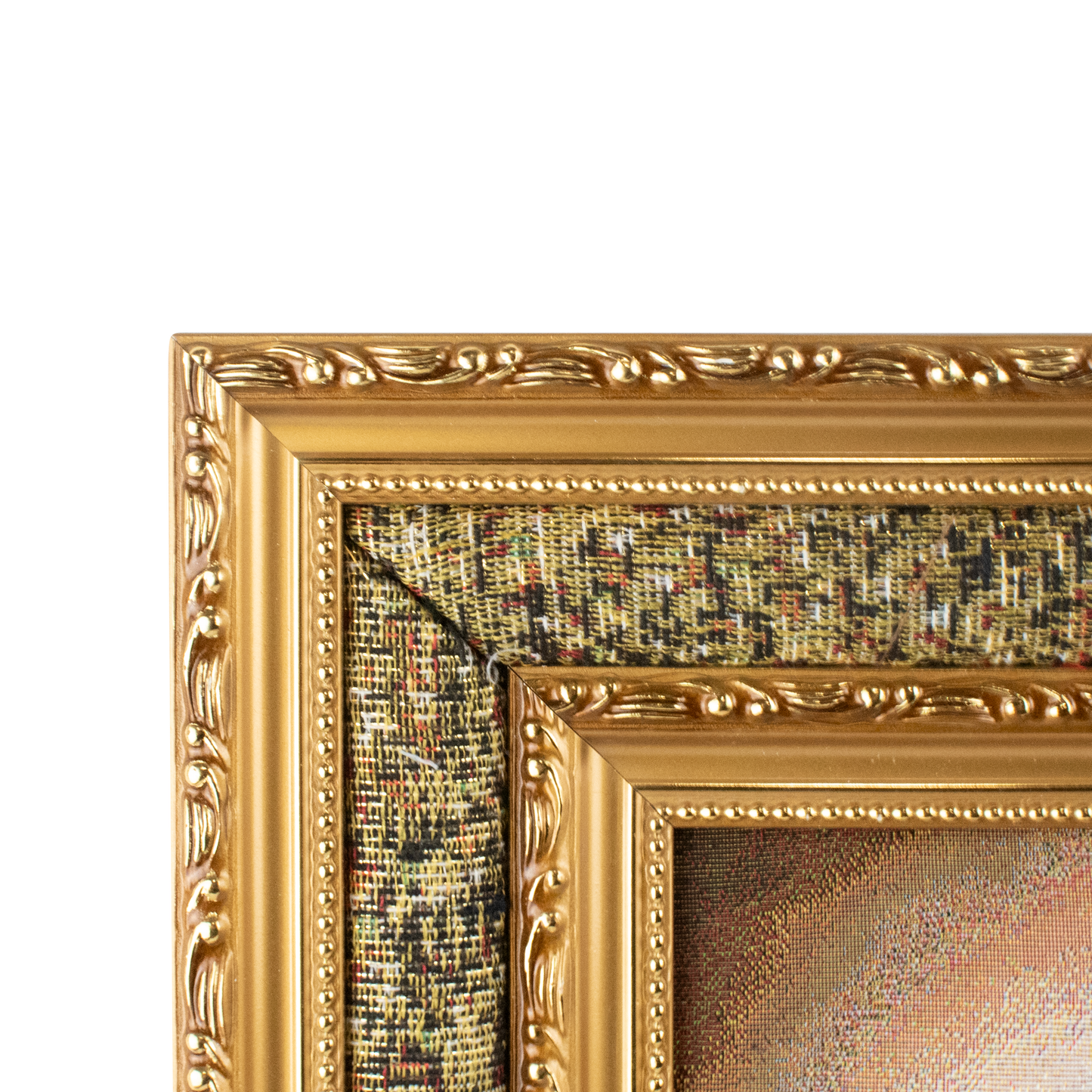 Mrcjsales: Saint Charbel Cloth Frame | Golden Double Frame | Religious Wall Art | San Charbel | Perfect Gift for Loved Ones | Elegant Home Decor image 1