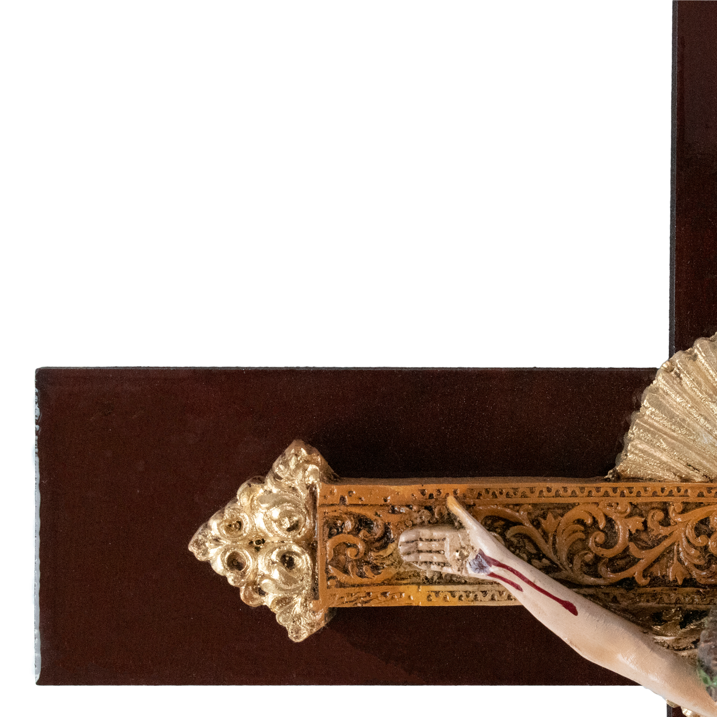 Mrcjsales: Jesus Christ Resplendor | Wooden Trunk Crucifix | Mexican Style | Faith Symbol | Polyester Resin Art | Various Sizes | Uplifting Beauty image 5