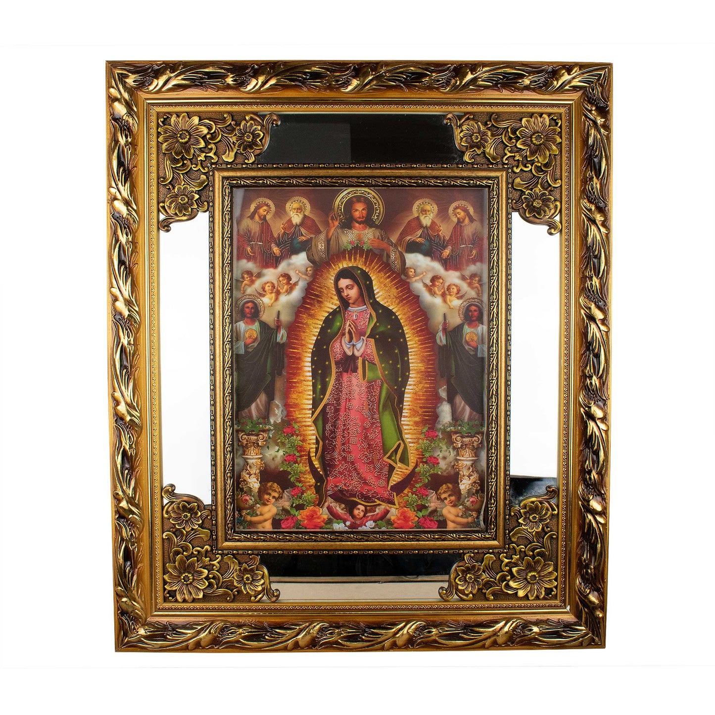 Our Lady of Guadalupe, Saint Judas, Holy Trinity - Glass | Led Light Frame - Small - 20"x26" Inches image