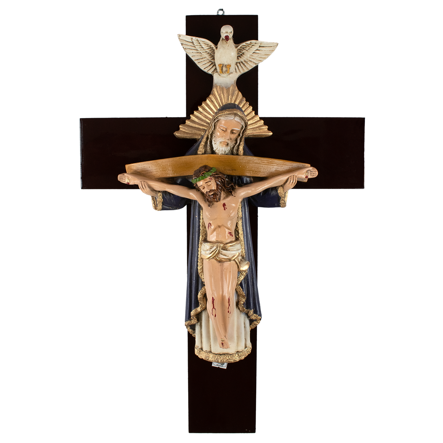 Mrcjsales: Holy Trinity Purple Crucifix | Santísima Trinidad Cruz | Polyester & Resin | Multiple Sizes | Made in Mexico | Perfect Christian Gift! - M | 24" image