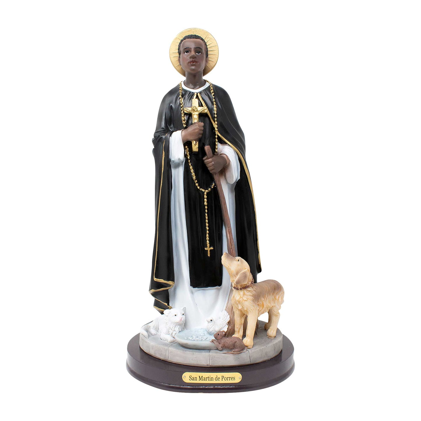MrcjSales - St. Martín de Porres Resin Statue | Multiple Sizes | Ideal for Church, Home Decor, Gifts | Symbolic and Meaningful Addition image 0