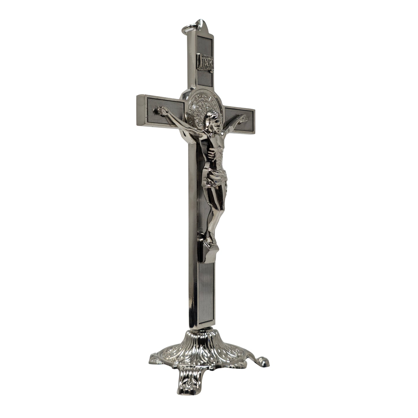 mrcjsales - Saint Benedict Crucifix – Silver w/Base - Versatile Metal Cross for Wall or Table - Perfect Faith Gift in Multiple Sizes - Protective Box image 5