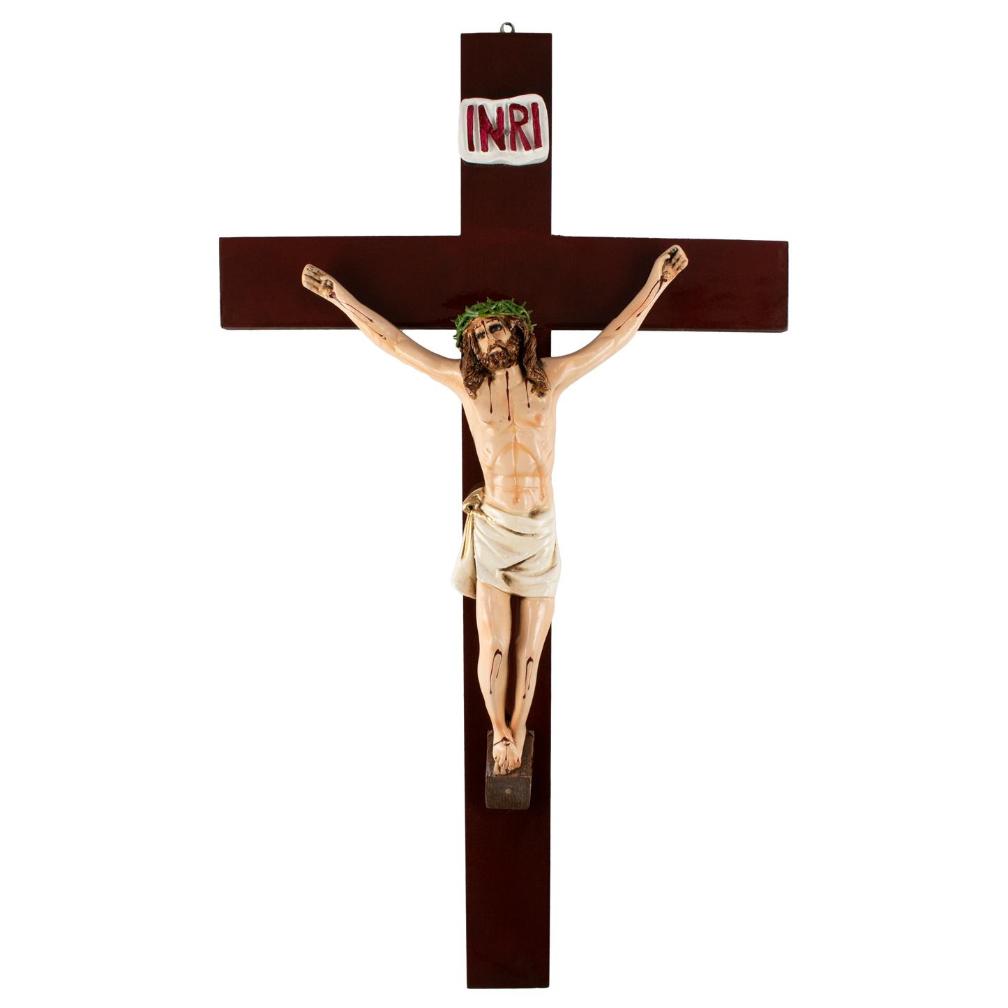 Mrcjsales: Jesus Christ Crucified White | Jesus Cristo Polyester | Religious Symbol | Various Sizes | Quality Craftsmanship | Made in Mexico - M | 20" image