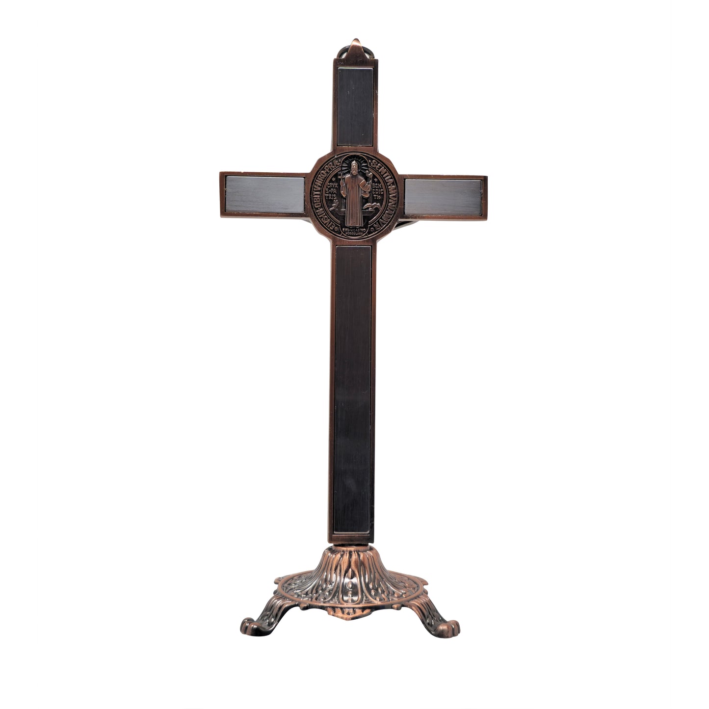 (mrcjsales -) Saint Benedict Crucifix w/Base – Silver/Bronze - Gift for Loved Ones - Built-In Medal - Multiple Sizes image 6