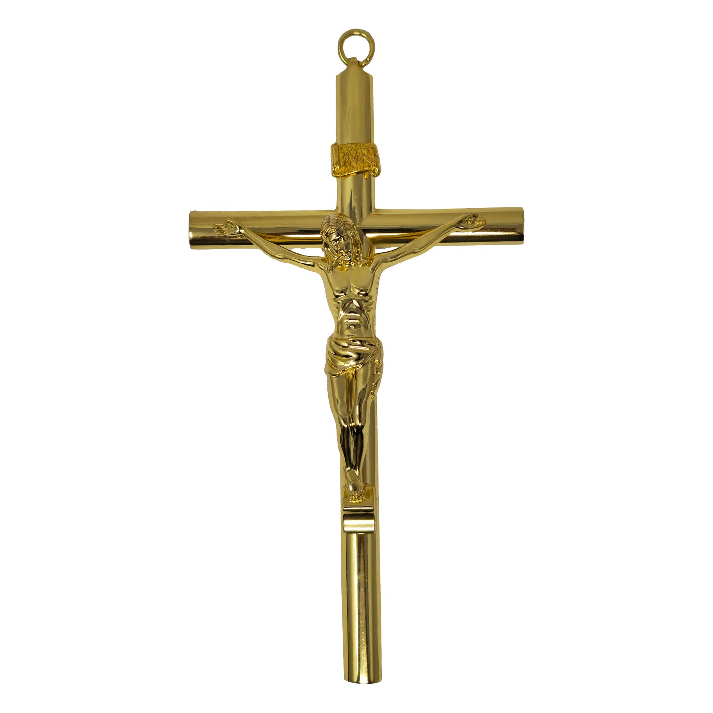 MrcjSales - Crucifix Gold | Hang | Elegant Metal Cross for Home, Church, Gifts | Multiple Sizes | Symbolic Faith - S x 9" Inches image