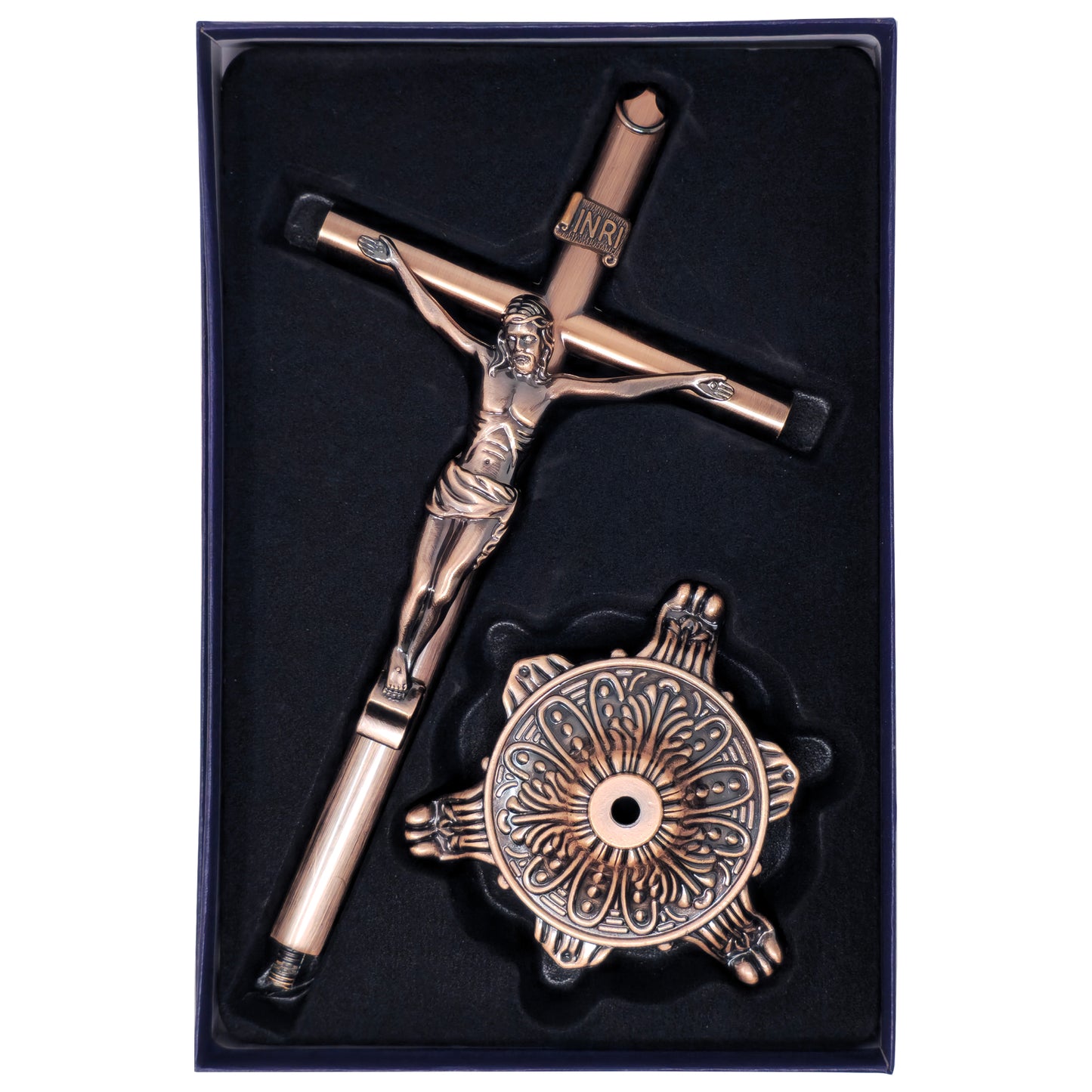 MrcjSales - Crucifix Bronze | Removable Base | Majestic Religious Art | Home Decor, and Gifts image 3
