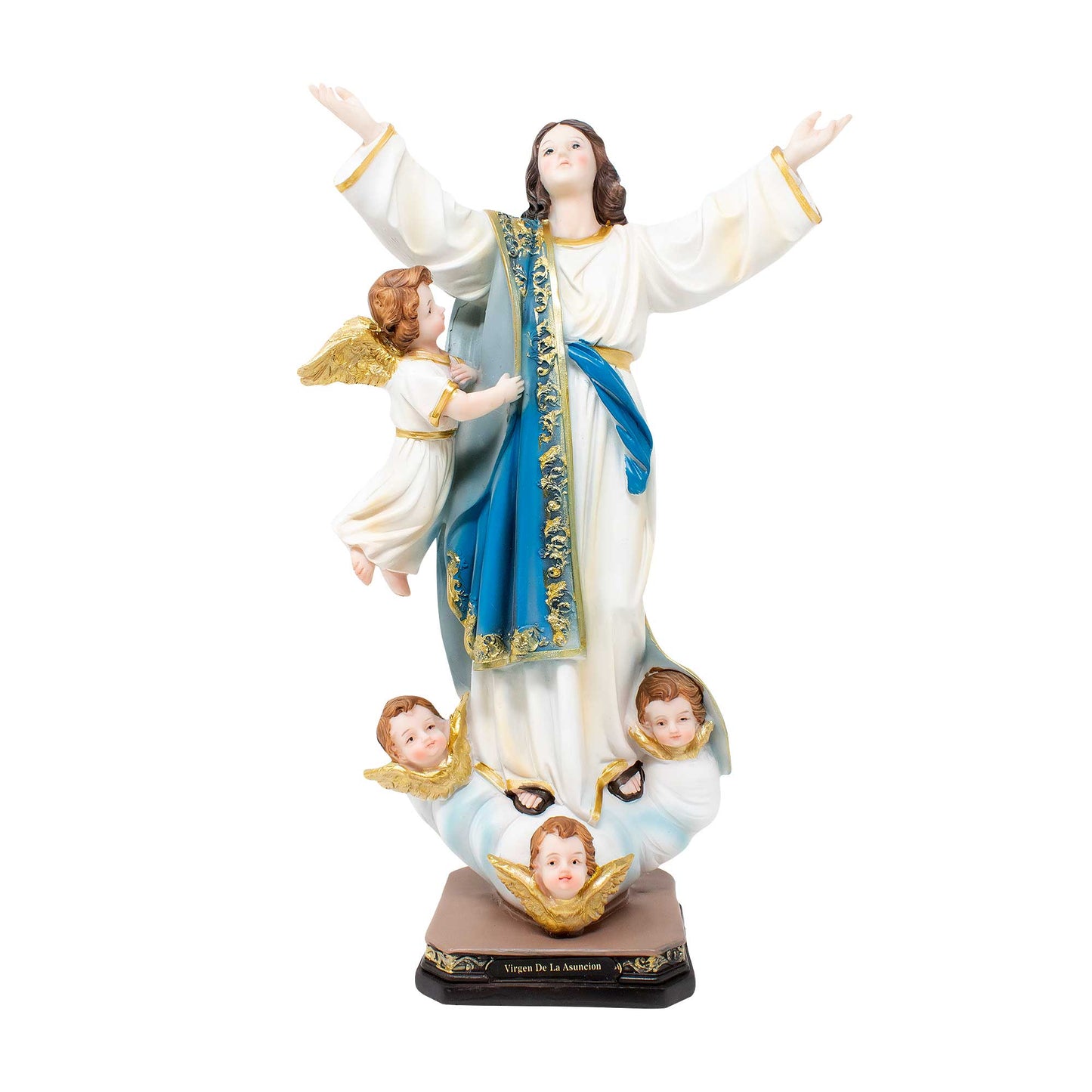 MrcjSales - Virgin of the Assumption Statue | Resin Religious Icon | Multiple Sizes | Church Decor, Home Altars | Spanish Name | Elegant & Detailed image 0