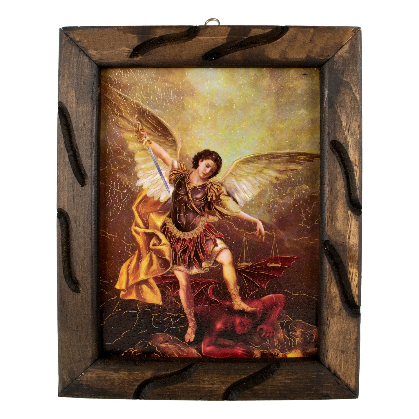 Mrcjsales - St. Michael Essence - Rustic Frame, Symbol of Strength, Hope, and Spiritual Comfort. Ideal Gift for Special Occasions! - M | 18"x13" image