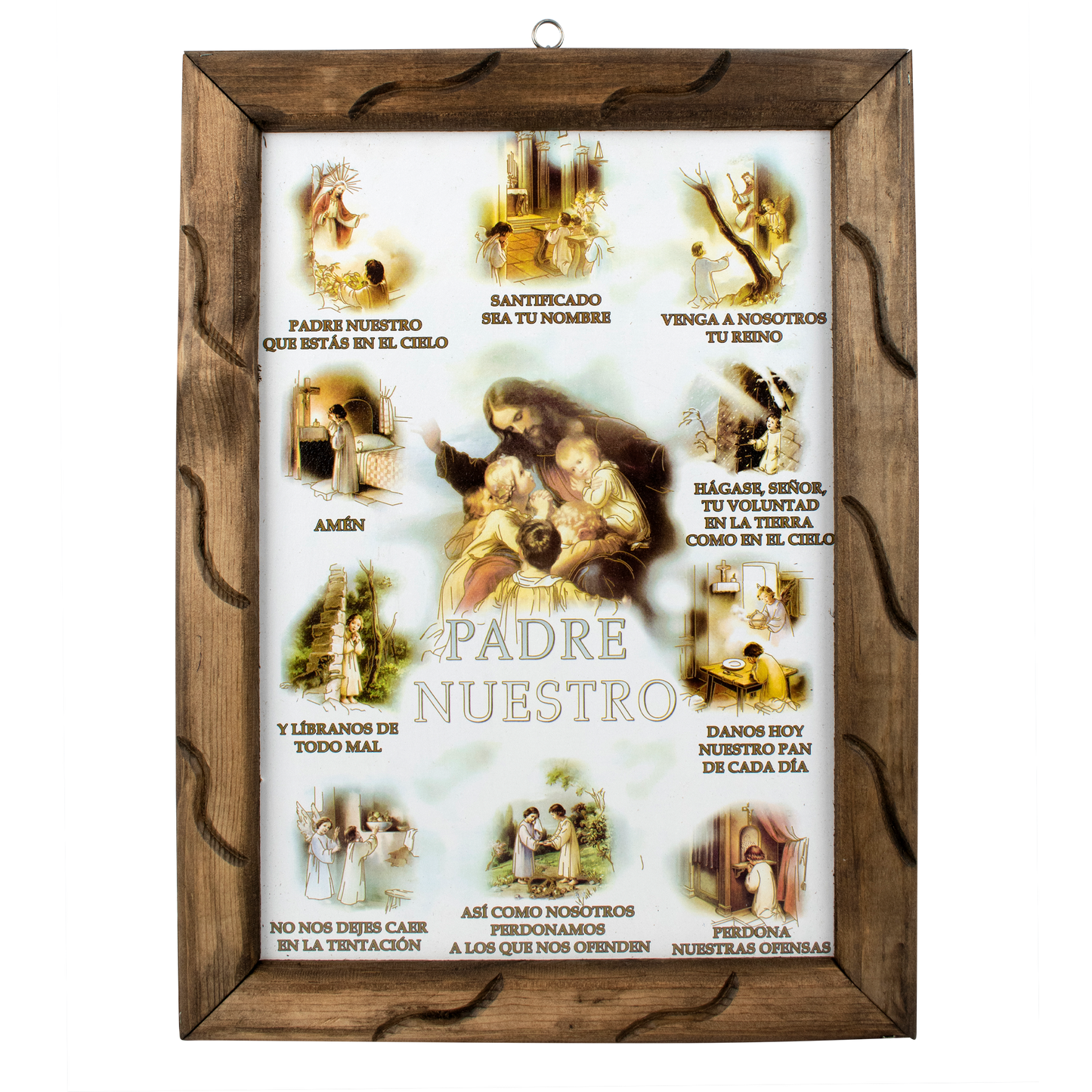 Mrcjsales - Padre Nuestro - Rustic Frame, Mexican Art Symbolizing Hope, Love, and Compassion. Perfect Spiritual Gift in Multiple Sizes! image 3