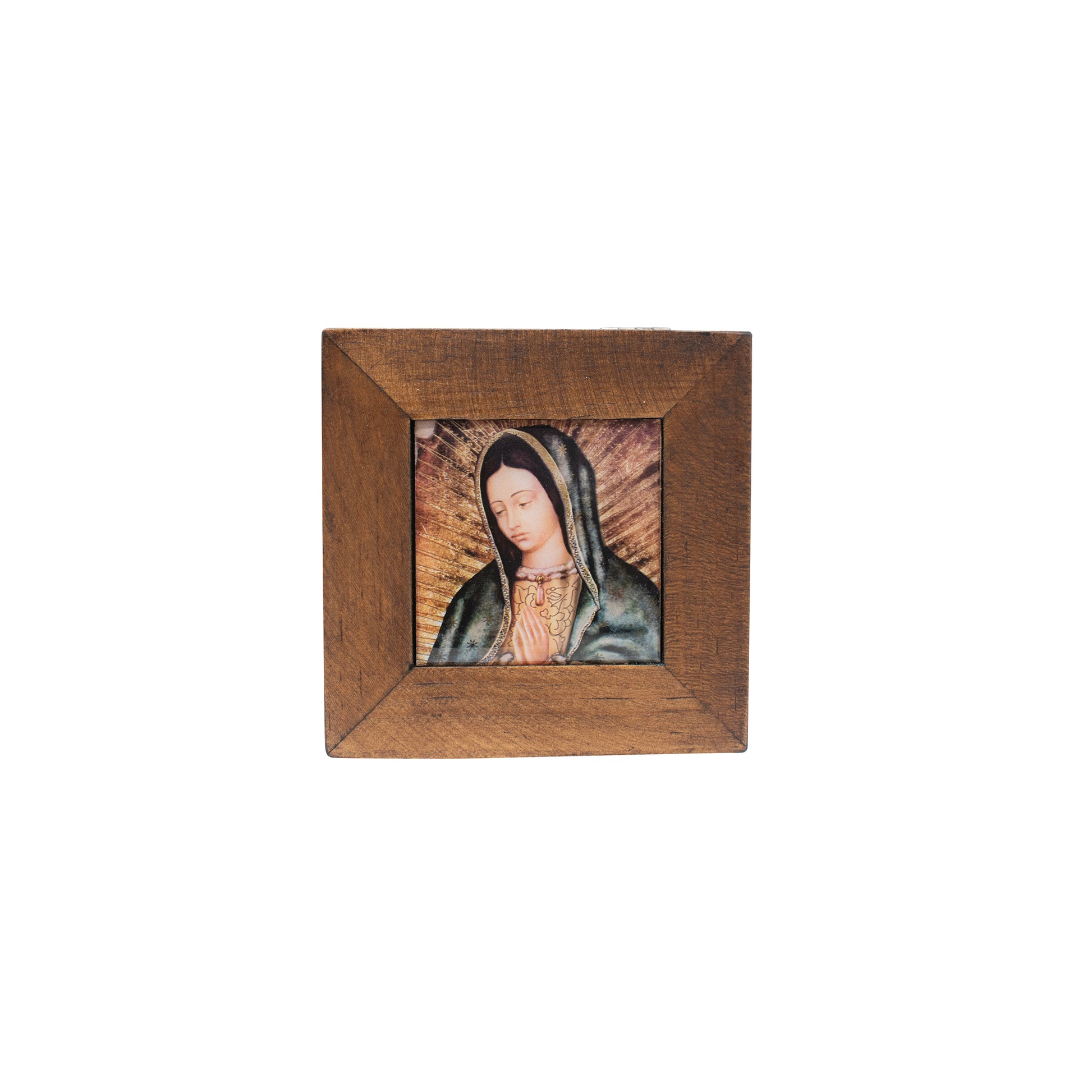 MrcjSales Our Lady of Guadalupe Jewelry Box - High-Quality Craftsmanship | Multiple Sizes | Great Gift Idea - Large - 4"x4" inches image