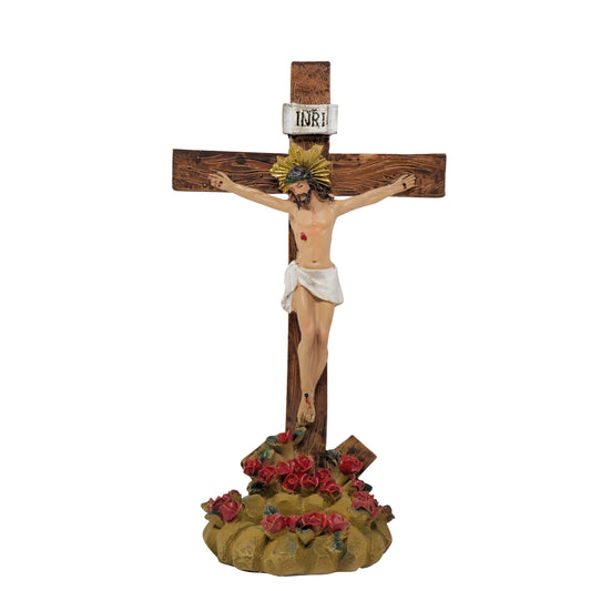 mrcjsales - Crucifix with Candle Holder Base - Unique 9" Resin Design - Versatile for Gifts, Church, Decor - Symbol of Faith & Hope image 0
