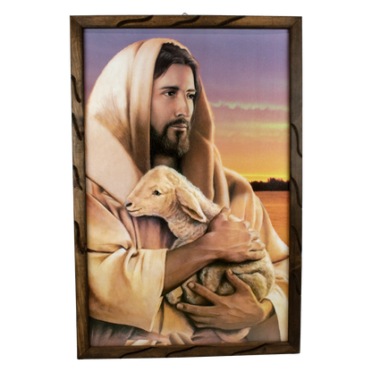 Mrcjsales: The Good Shepherd Wooden Frame |Healing Icon | Unique & Authentic | Perfect Gift | Multiple Sizes image 0