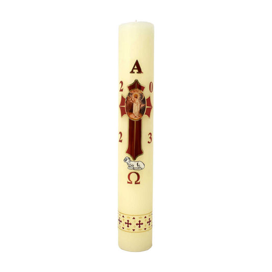 mrcjsales - Easter Regular Candle 10" - 1/4 Kilo. Divine Jesus Christ Symbol. Versatile Decoration for Church & Home. Wax. Meaningful Gift for Celebrations! image 0