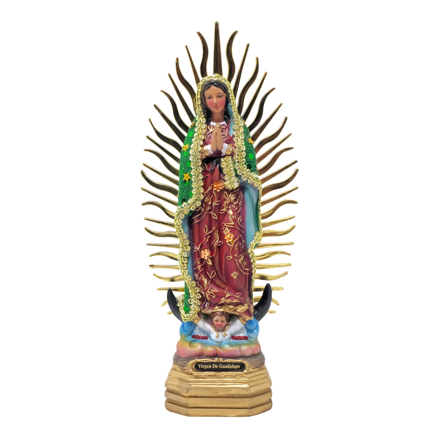 MrcjSales - Our Lady of Guadalupe Green Dress Statue - Multiple Sizes | Realistic Resin Material | Perfect for Home Decor | Iconic Symbol of Faith image 2