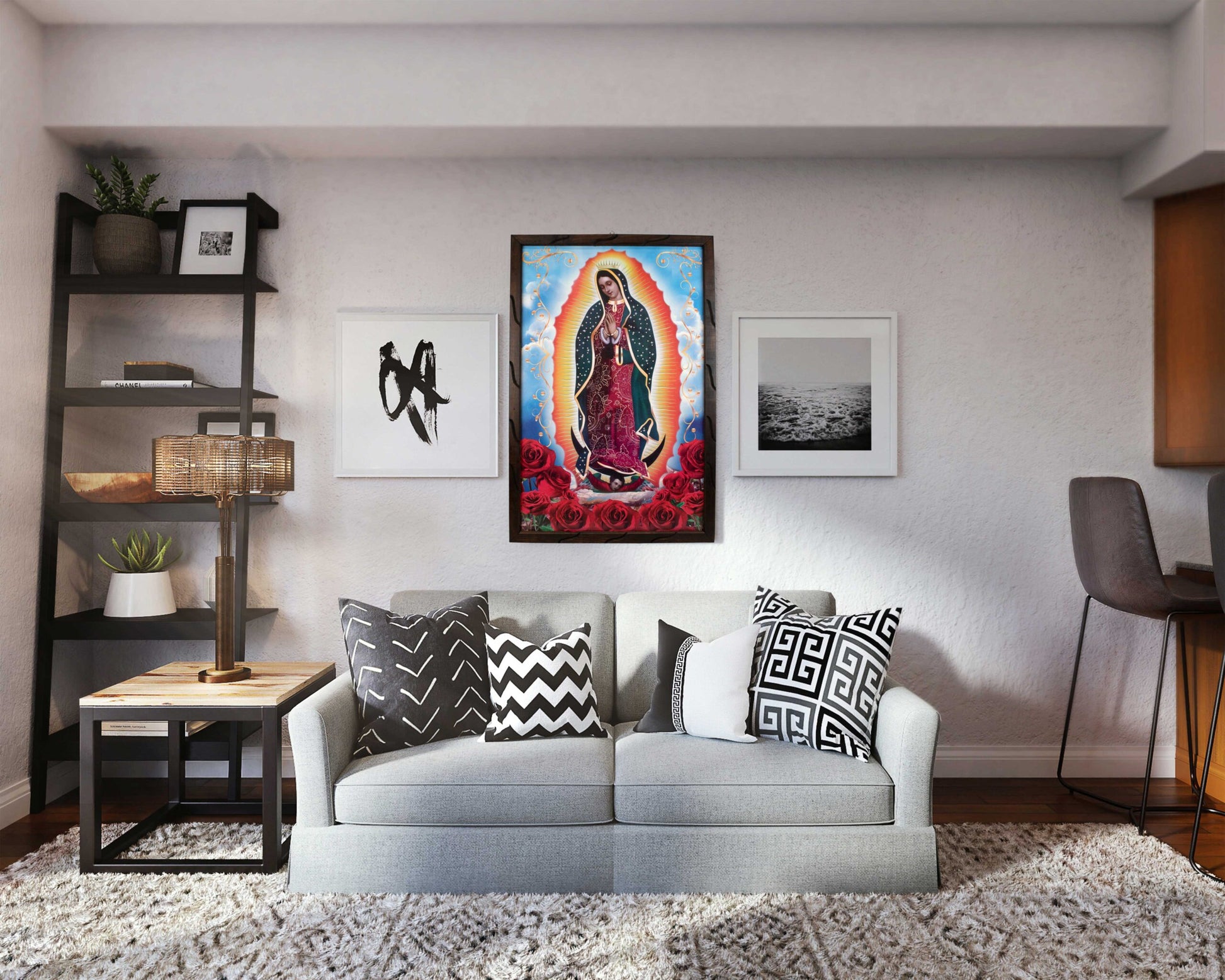 Lady of Guadalupe Red Rose – Rustic Frame - Perfect Gift for Any Occasion, Expresses Hope, Love, and Compassion - Virgen De Guadalupe Red Roses image 1