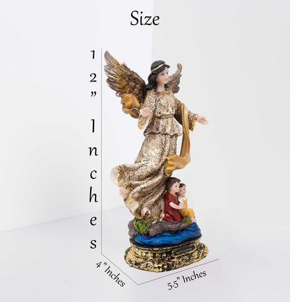 MrcjSales - Angel De la Guarda Resin Statue | Multiple Sizes | Detailed Craftsmanship | Spanish Name | Religious Home Decor image 2
