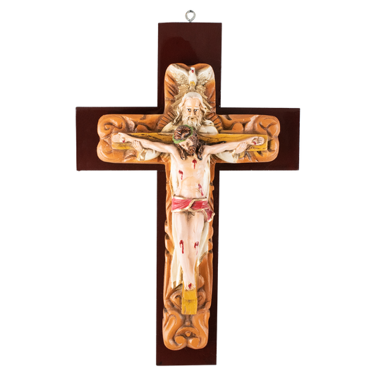 Mrcjsales: Holy Trinity Crucifix | Santísima Trinidad Cruz | Polyester & Resin | Unique Design | Multiple Sizes | Made in Mexico | Perfect Christian Gift! image 0