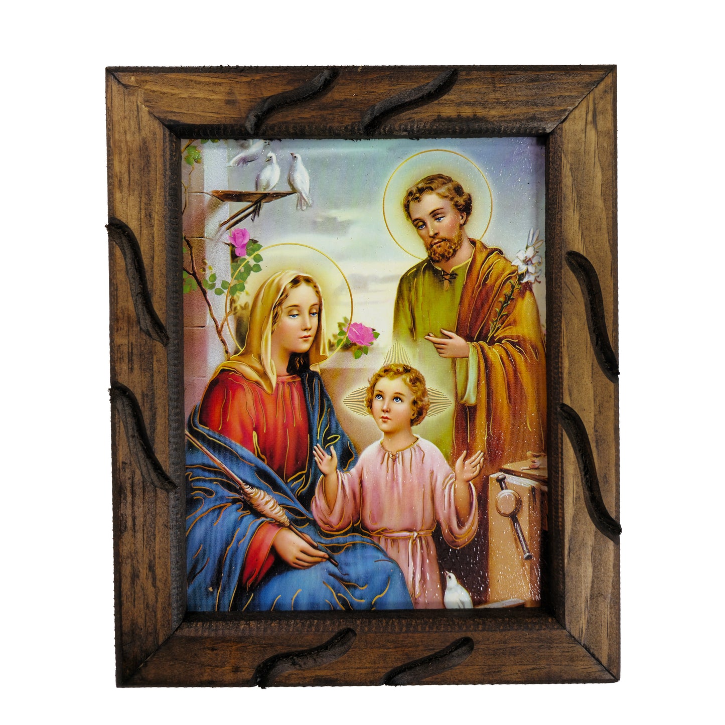 Mrcjsales - Sacred Family - Rustic Frame, Unique Mexican Art, Symbol of Hope, Love, and Dignity. Perfect Gift for Spiritual Comfort! image 3