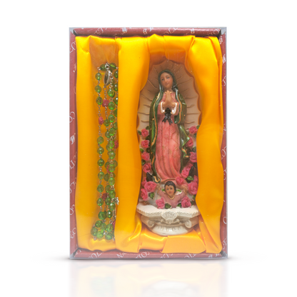 Lady of Guadalupe Statue – Virgen de guadalupe 8-Inch Religious Figurine – Durable Resin for Home Altar, Prayer Space, or Gift image 6