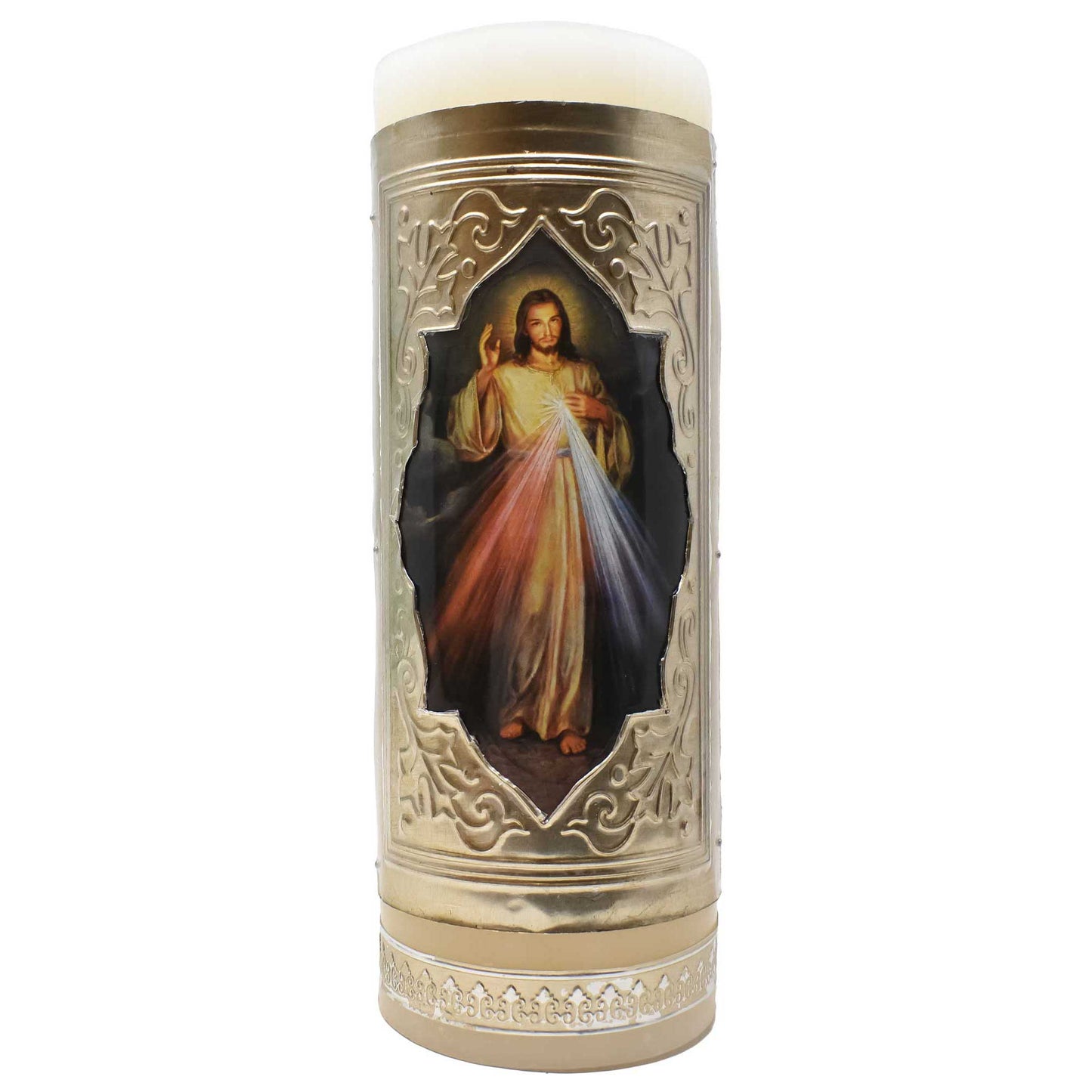 mrcjsales - Divine Mercy Easter Candle - 7" Inches, 1/2 Kilos - Pure Wax - Prayer Support - Meaningful Gift image 0