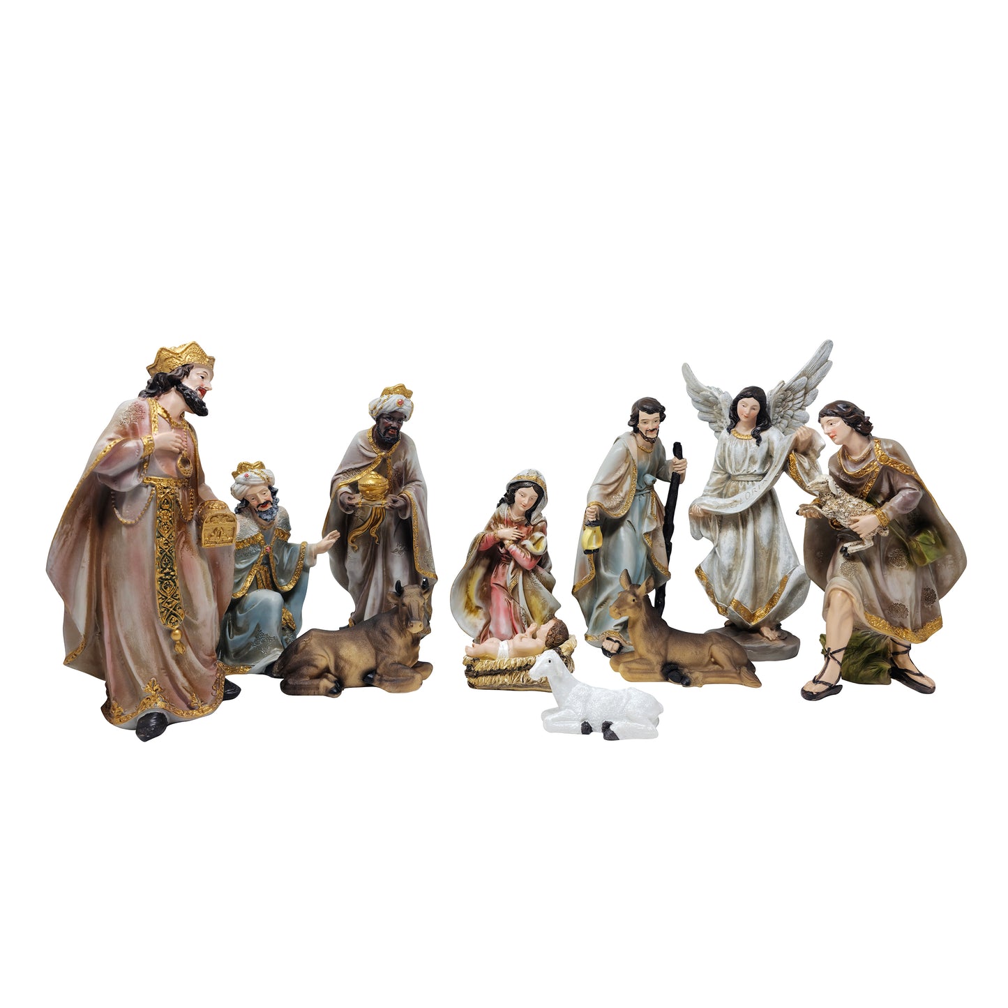 MrcjSales Nativity Set | High-Quality Resin | 12-Piece Masterpiece | Meaningful Christmas Tradition | Multipurpose Set | Exceptional Detail Design | Ideal for Devotion and Reflection Nativity Set #7 - M x 12" inches image