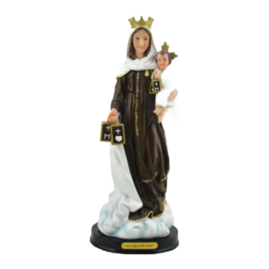 Our Lady of Mount Carmel Resin Statue (Estatua de Nuestra Señora del Carmen) | Available in 24", 18", 12", 8", 5" Heights | Perfect for Church, Celebrations, Home Decor, and Gifts - XS x 5" inches image