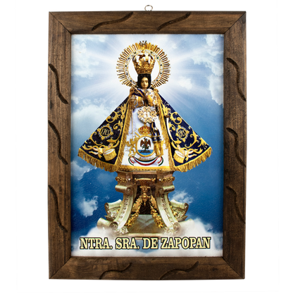 Mrcjsales - Virgin of Zapopan – Rustic Frame, La Virgen de Zapopan, Mexican Art, Symbolizes Hope, Love, Strength. Perfect Home Decor & Unique Gift! - M | 18"x13" image