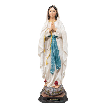 MrcjSales - Our Lady Of Lourdes Resin Statue | Multiple Sizes | Durable Religious Icon for Church, Home Decor, Altars | Spanish Name Engraved image 0