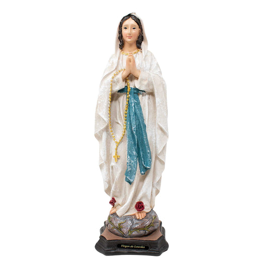 MrcjSales - Our Lady Of Lourdes Resin Statue | Multiple Sizes | Durable Religious Icon for Church, Home Decor, Altars | Spanish Name Engraved image 0