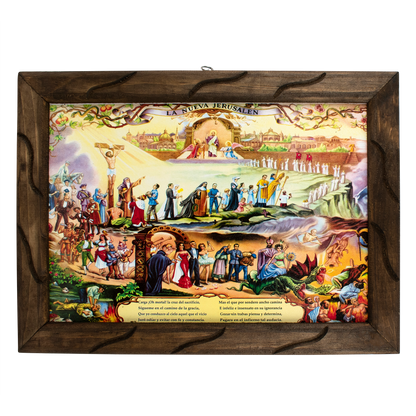 Mrcjsales - The New Jerusalem - Religious Art – Rustic Frame, Symbolizes Hope & Love, Mexican Design, Unique Home Decor & Meaningful Gift! image 1