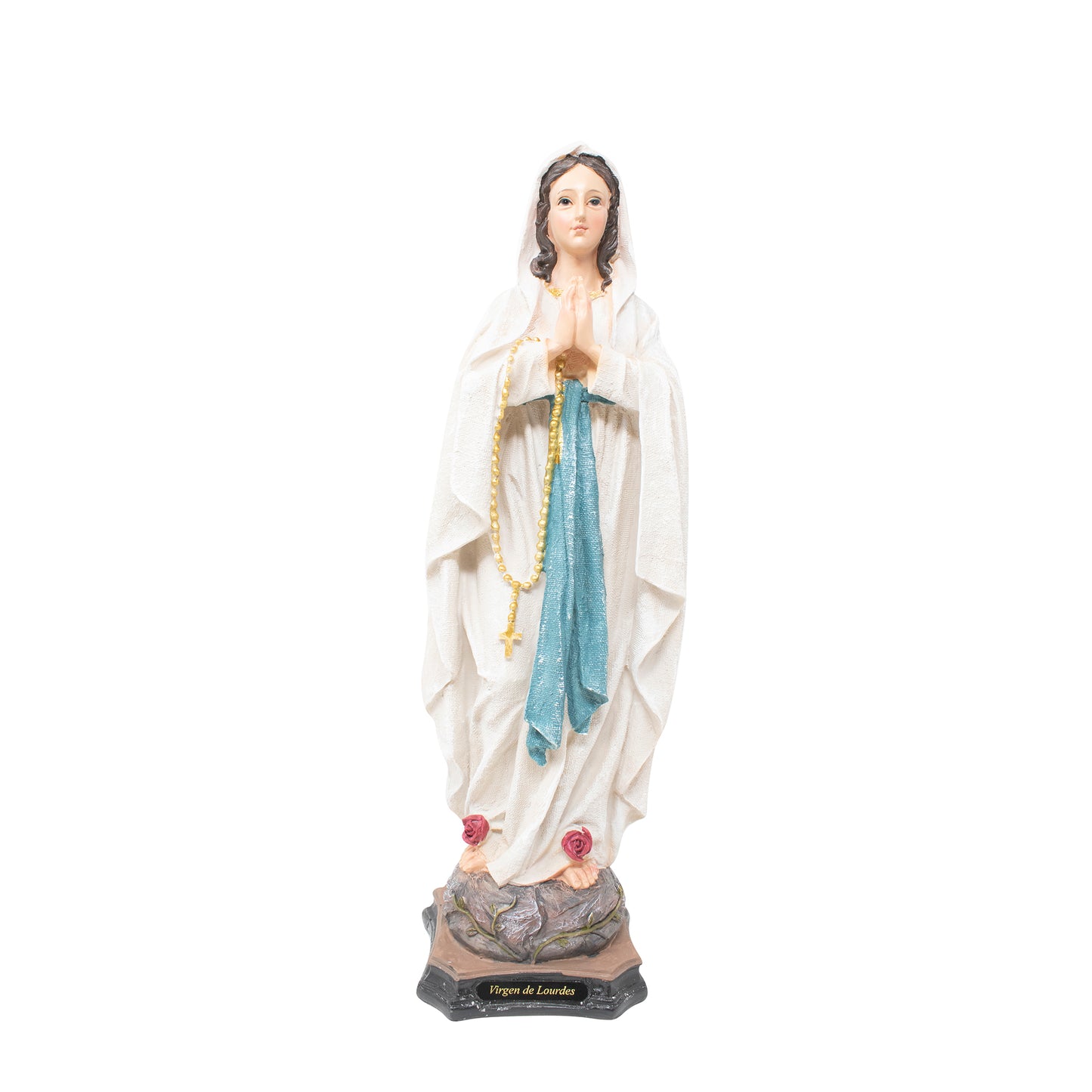 MrcjSales - Our Lady Of Lourdes Resin Statue | Multiple Sizes | Durable Religious Icon for Church, Home Decor, Altars | Spanish Name Engraved image 6