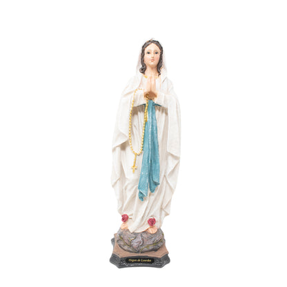 MrcjSales - Our Lady Of Lourdes Resin Statue | Multiple Sizes | Durable Religious Icon for Church, Home Decor, Altars | Spanish Name Engraved image 6