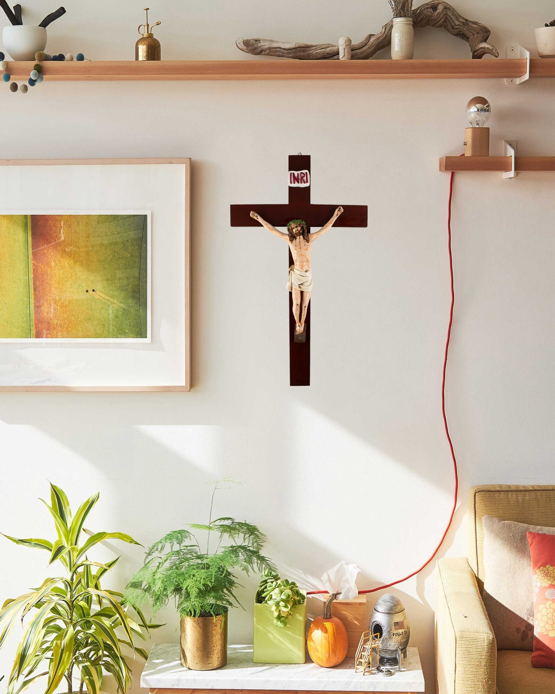Mrcjsales: Jesus Christ Crucified White | Jesus Cristo Polyester | Religious Symbol | Various Sizes | Quality Craftsmanship | Made in Mexico image 1