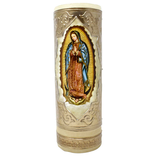 mrcjsales - Lady of Guadalupe Original Easter Candle 6" - 1/4 Kilo. Divine Symbol of Faith & Hope. Versatile Decoration for Church & Home. Wax image 0