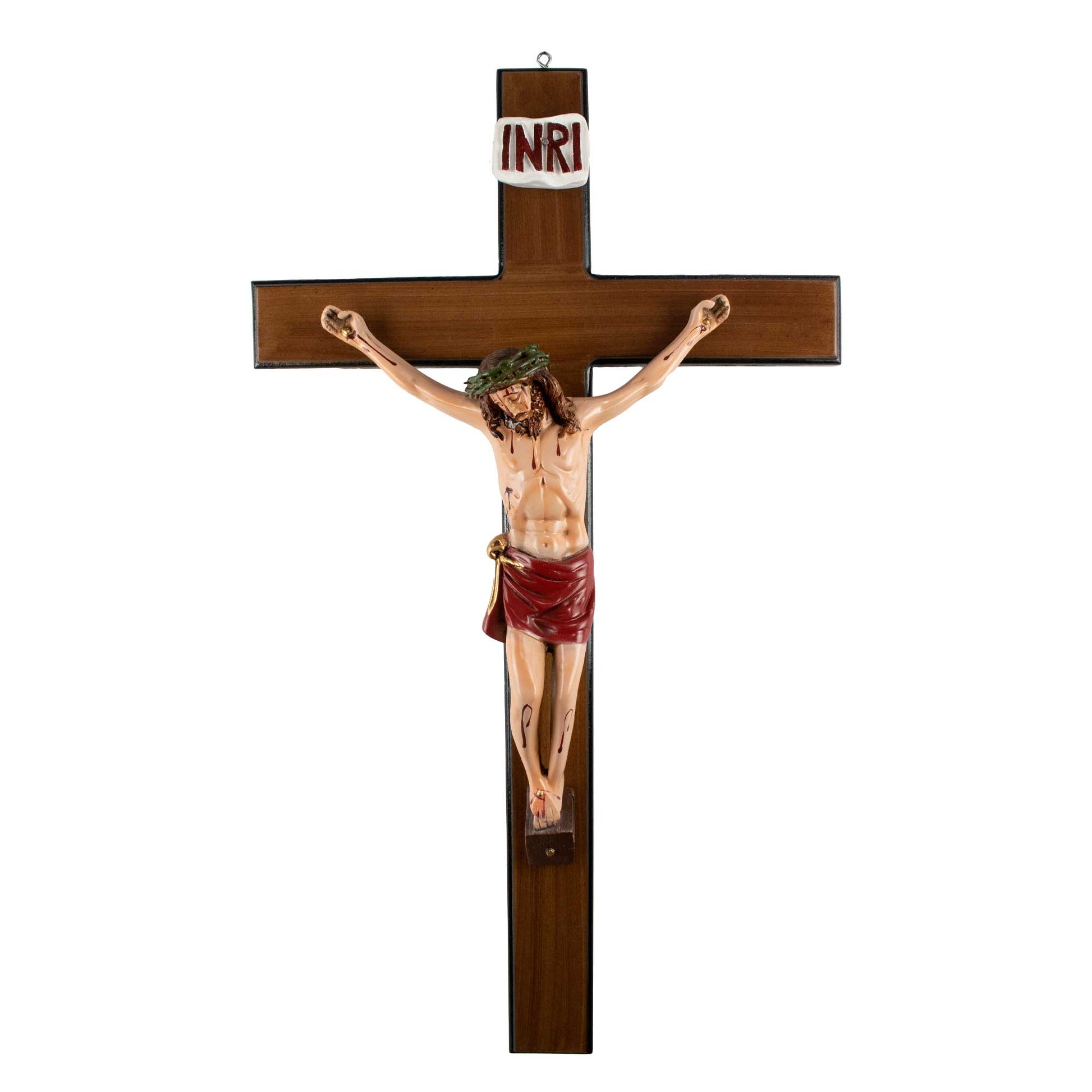 Mrcjsales: Jesus Christ Red Crucifix | Economic Material | Resin Art | Various Sizes | Faith Symbol | Warning: Thorn Crown | Christmas Gift image 0