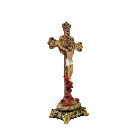 mrcjsales - Saint Benedict Crucifix with Base - Beautiful 11" Resin Design - Inspiring Faith & Hope - Ideal Gift for All Occasions image 1