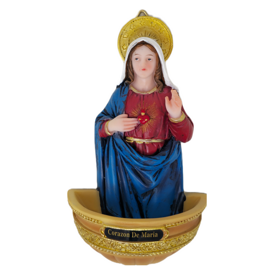 Sacred Heart of Mary Wall Plaque Holy Water Holder image 0