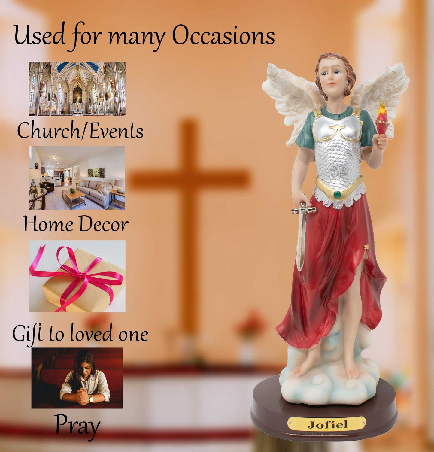 MRCJSales Archangel St. Jophiel Statue - Vibrant Resin Gift - Multiple Sizes for Church, Home, or Special Occasions image 4