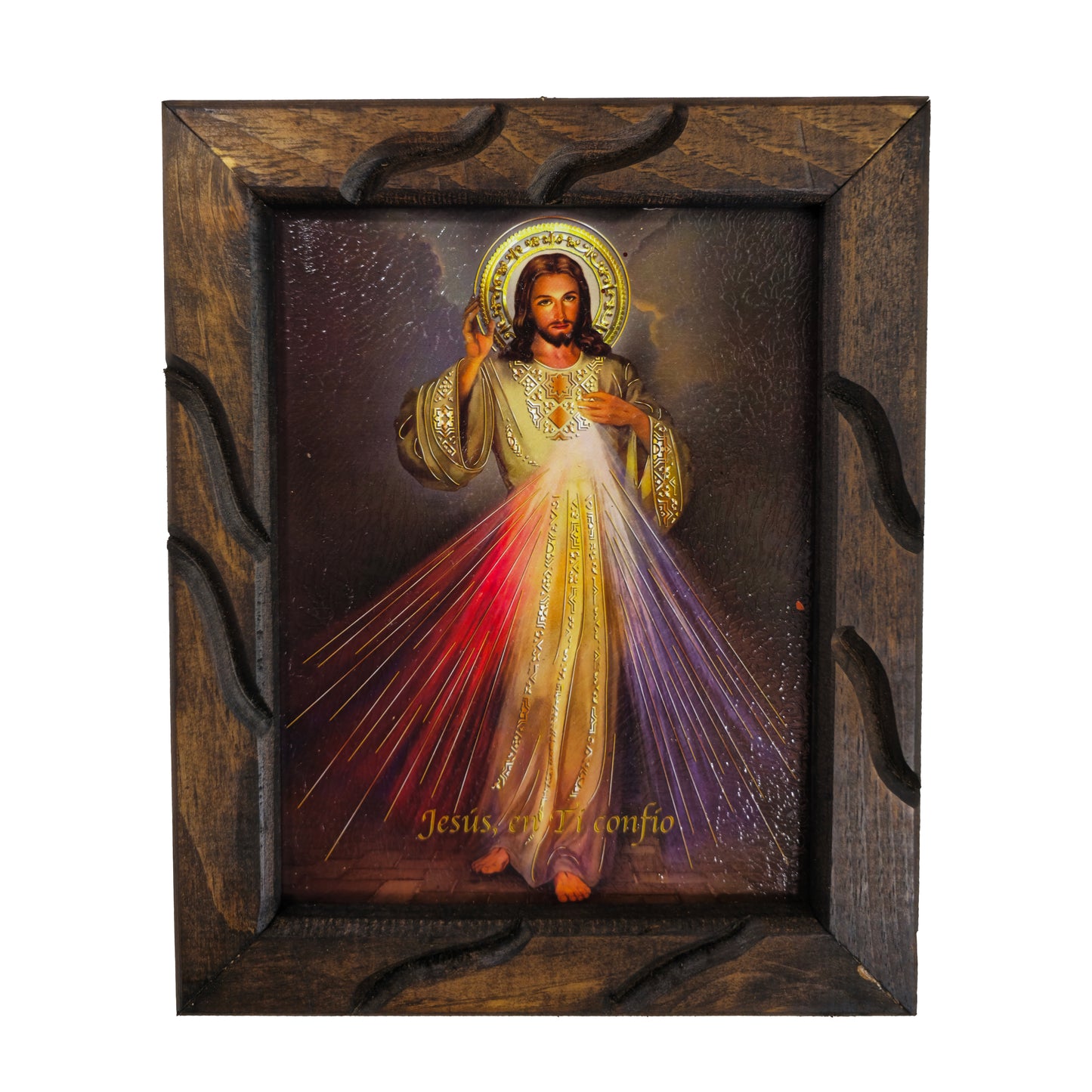 Mrcjsales - Divine Mercy Gold – Rustic Frame, Multiple Sizes, Mexican Art, Symbolic Religious Decor, Unique Gift for Spiritual Healing and Comfort image 4