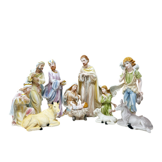 MrcjSales Nativity Set | High-Quality Resin | 12-Piece Masterpiece | Meaningful Christmas Tradition | Multipurpose Set | Exceptional Detail Design | Ideal for Devotion and Reflection Nativity Set #10 - M x 12" inches image