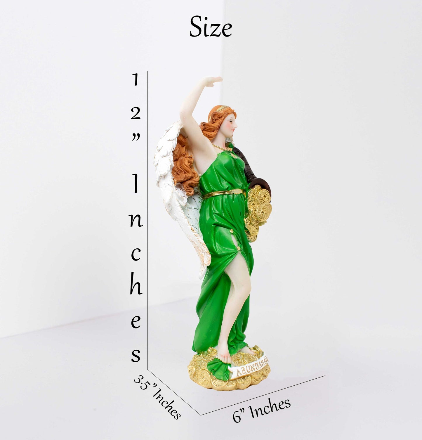 MrcjSales - Angel Abundance Resin Statue | Multiple Sizes | Detailed Craftsmanship | Spanish Name | Spiritual Decor image 2