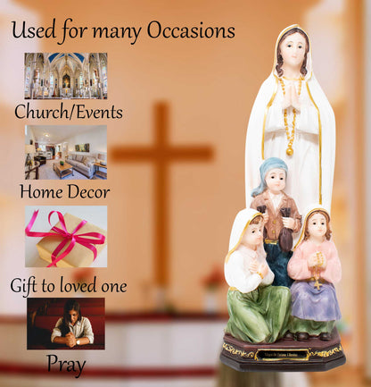 MrcjSales - Virgin of Fatima w/Kids Resin Statue | Multiple Sizes |  Virgen de Fatima image 3